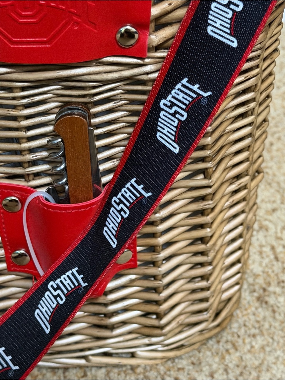 Ohio State Wicker Wine Bottle Cooler - Picture 4 of 7